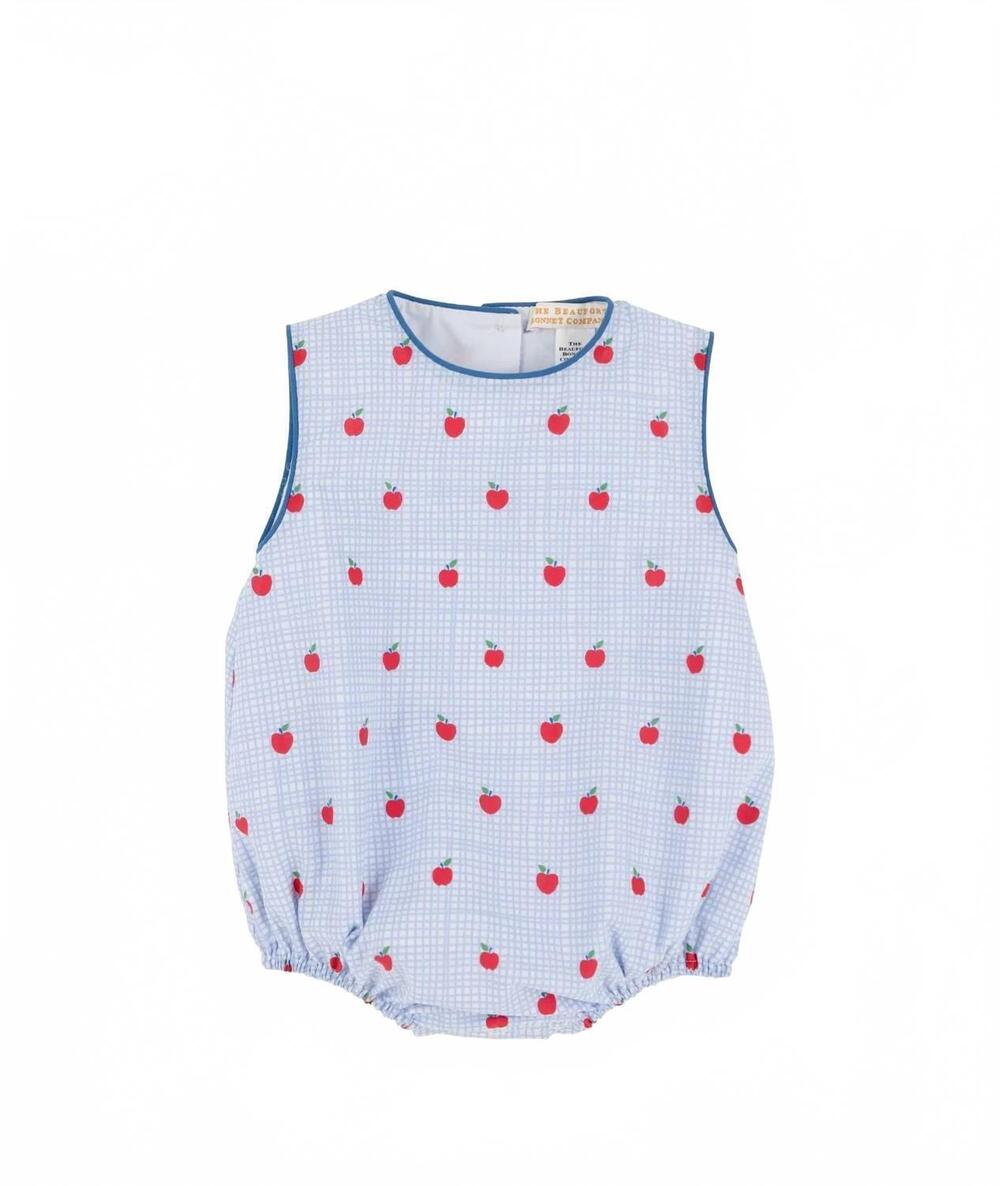 NEW BEAUFORT BONNET boy's benjamin bubble romper in apple of my eye